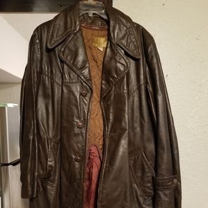 VINTAGE Brown Leather Jacket 70s